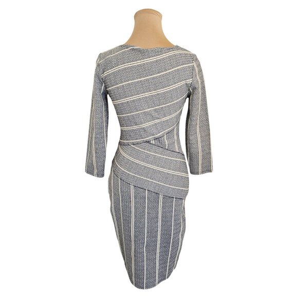 Maeve Anthropologie Blue White Stripe Long Sleeve Dress Sz XS - Picture 5 of 10